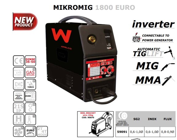 MIRKOMIG 1800 EURO-MIG/TIG/PLASMA INVERTER
