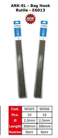Elettrodi rutile- E6013- 2x300 - 10pcs -bustina gancio