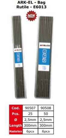Elettrodi rutile- E6013- 2,5x300-  25 pcs -bustina