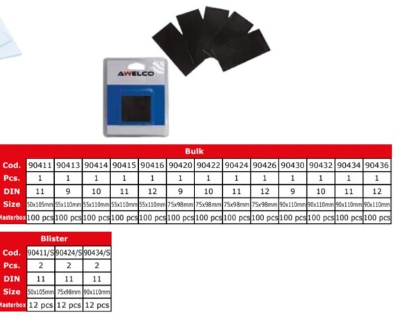 Protec - Vetro inattinico 90x110 - DIN 9  1pcs