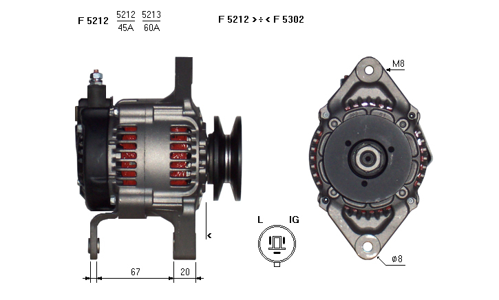 ALTERNATORE JA802IR