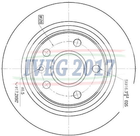 DISCO FRENO POSTERIORE VERNICIATO OPEL INSIGNIA (08-)